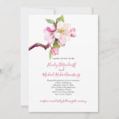 Roze en witte appelbloesem op Twig Wedding Kaart (Voorkant)