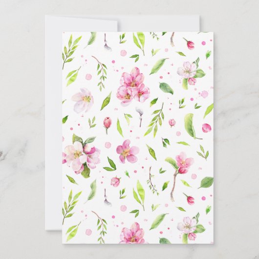 Roze en witte appelbloesem op Twig Wedding Kaart (Achterkant)