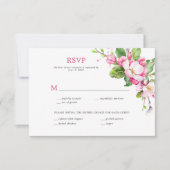 Roze en Witte Appelbloesem RSVP Kaartje (Voorkant)