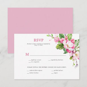 Roze en Witte Appelbloesem RSVP Kaartje