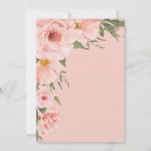 Roze en witte aquarel huwelijksuitnodiging kaart (Achterkant)