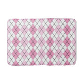 Roze en witte Argyle Bathmat Badmat (Voorkant)