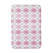 Roze en witte Argyle Bathmat Badmat (Voorkant Verticaal)