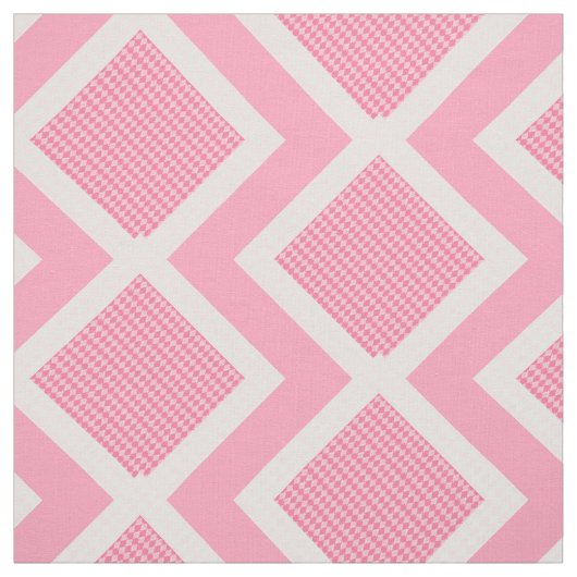 Roze en witte Argyle Print Chevron stof (Swatch)