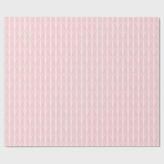 Roze en witte  Art Deco Fan Pattern Cadeaupapier (Vlak)