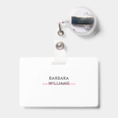 Roze en witte art-deco geometrische patroon badge (Achterkant met uittrekbare clip)