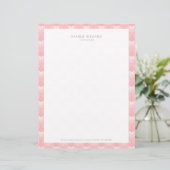 Roze en witte Art Deco-patroon Briefhoofd (Staand voorkant)