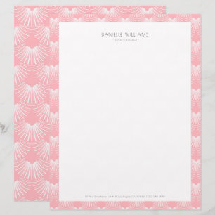 Roze en witte Art Deco-patroon Briefhoofd