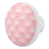 Roze en witte Art-deco-patroon Keramische Knop (Rechts)