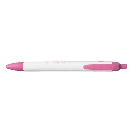 Roze en witte Baby Aangepast Baby shower Zwarte Inkt Pen (Achterkant)