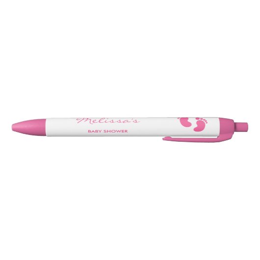 Roze en witte Baby Aangepast Baby shower Zwarte Inkt Pen (Bodem)