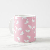 Roze en witte Baby - Afdrukken van Baby shower Koffiemok (Voorkant links)