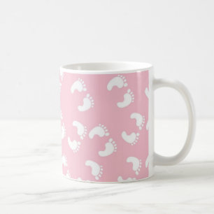 Roze en witte Baby - Afdrukken van Baby shower Koffiemok