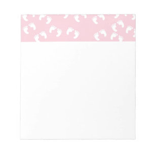 Roze en witte Baby - Afdrukken van Baby shower Notitieblok