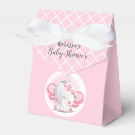 Roze en witte Baby Elephant Party Favor Box Bedankdoosjes