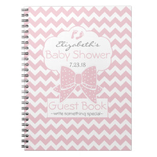 Roze en witte Baby shower uit het Guest Book Notitieboek