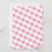 Roze en witte Baby shower van Gingham Canvas Kaart (Achterkant)