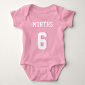 Roze en witte Baby | Sport Jersey Design Romper (Voorkant)