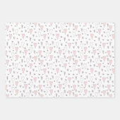 Roze en witte baby's 1e Valentijnsdag teddybeer Inpakpapier Vel (Voorkant 3)