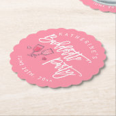 Roze en Witte Bachelorette-feest Kartonnen Onderzetters (Gekanteld)