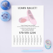 Roze en Witte Ballet Dans Scheur Strips Flyer (Enkel)