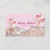 Roze en witte ballonnen Modern Visitekaartje (Voorkant)