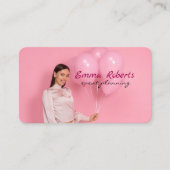 Roze en witte ballonnen Modern Visitekaartje (Voorkant)