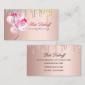 Roze en witte ballonnen Modern Visitekaartje (Voorkant / Achterkant)