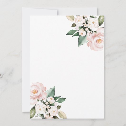 Roze en witte baptisme İnvitation Kaart (Achterkant)