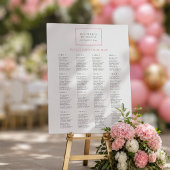 Roze en witte Bar Mitswa zitplaatskaart poster