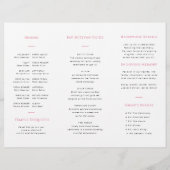 Roze en Witte Bat Mitzvah-drievoudig programma (Achterkant)