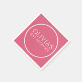 Roze en Witte Bat Mitzvah servetten (Hoek)