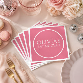 Roze en Witte Bat Mitzvah servetten