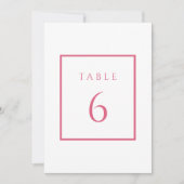 Roze en witte Bat Mitzvah tafel nummers Kaart (Voorkant)