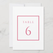 Roze en witte Bat Mitzvah tafel nummers Kaart (Achterkant)