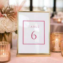 Roze en witte Bat Mitzvah tafel nummers Kaart