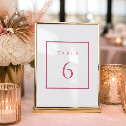 Roze en witte Bat Mitzvah tafel nummers Kaart