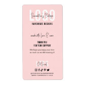 Roze en witte Bedankt voor Logo kopen Etiket (Voorkant)