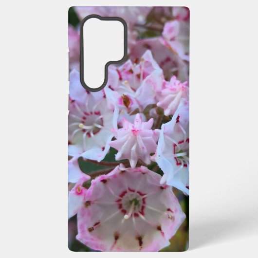 Roze en witte bergLaurel Flowers Samsung Galaxy Hoesje (Achterkant)