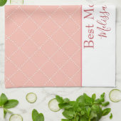  Roze en Witte Beste Mam ooit Theedoek (Gevouwen)