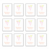 Roze en witte bladbladzijden sticker (Voorkant)