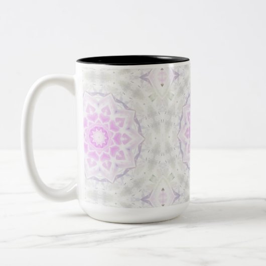 Roze en witte bloedcellen Kaleidoscoop Harten Mok (Links)