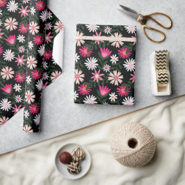 Roze en witte bloei | Bloemen Cadeaupapier