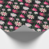 Roze en witte bloei | Bloemen Cadeaupapier (Hoek)