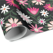 Roze en witte bloei | Bloemen Cadeaupapier (Rol Hoek)