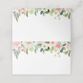 Roze en witte bloem bruiloft voedsel label Kaarten Plaatskaartje (Buitenkant ongevouwen)
