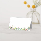 Roze en witte bloem bruiloft voedsel label Kaarten Plaatskaartje (Achterkant)