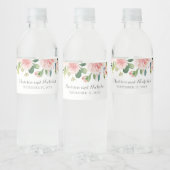 Roze en Witte Bloem Bruiloft Water Fles Labels Waterfles Etiket (Flessen)