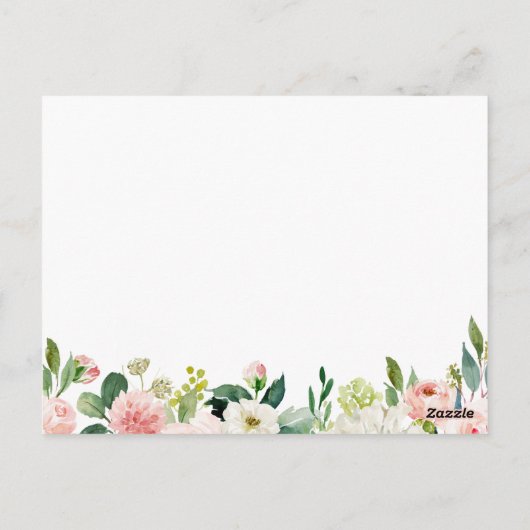 Roze en Witte Bloem Datum Nacht Ideeën Kaarten (Achterkant)