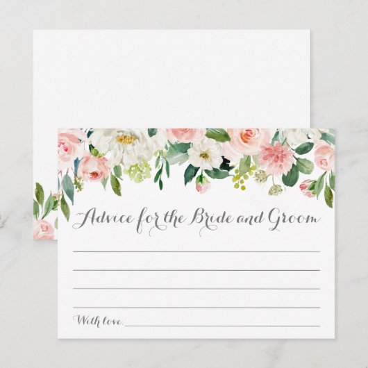 Roze en Witte Bloem Huwelijksadvies Kaarten (Voorkant / Achterkant)